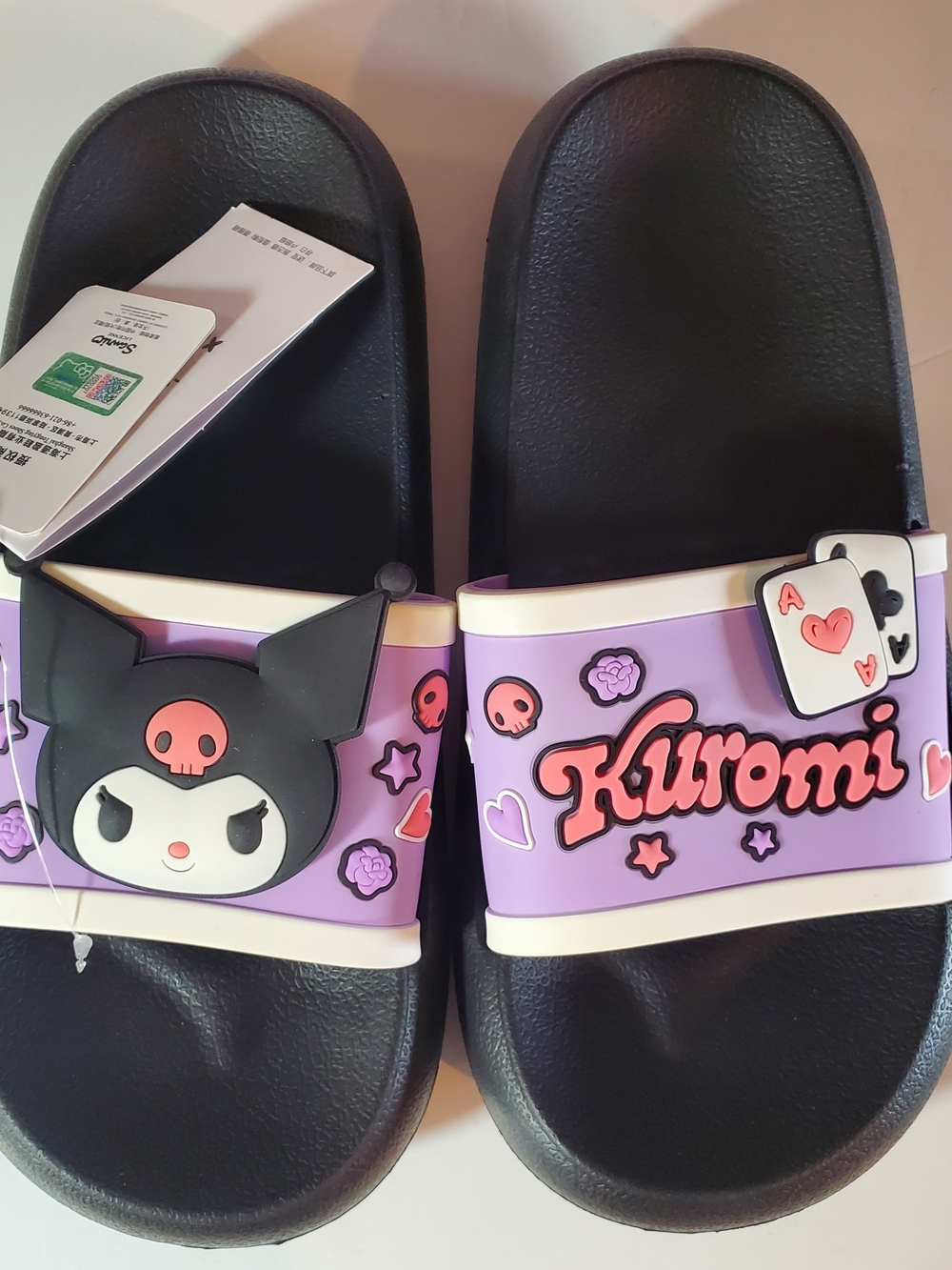 NEW Kuromi Purple Black Slide Sandals Sanrio Licensed Excellent Quality